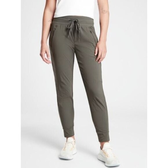 Athleta Trekkie North Olive Green Jogger Pants 2 - Picture 1 of 6